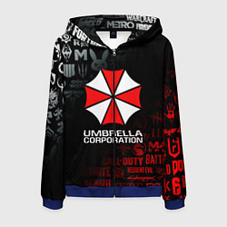 Толстовка 3D на молнии мужская RESIDENT EVIL UMBRELLA CORP, цвет: 3D-синий