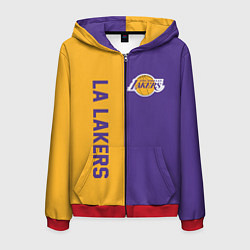 Толстовка 3D на молнии мужская LA LAKERS, цвет: 3D-красный