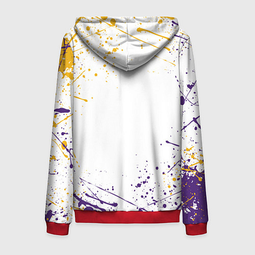 Мужская толстовка на молнии LA LAKERS / 3D-Красный – фото 2