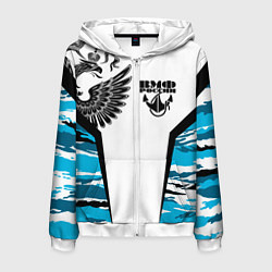 Толстовка 3D на молнии мужская ВМФ России камуфляж, цвет: 3D-белый