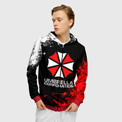 Толстовка 3D на молнии мужская UMBRELLA CORPORATION, цвет: 3D-красный — фото 2