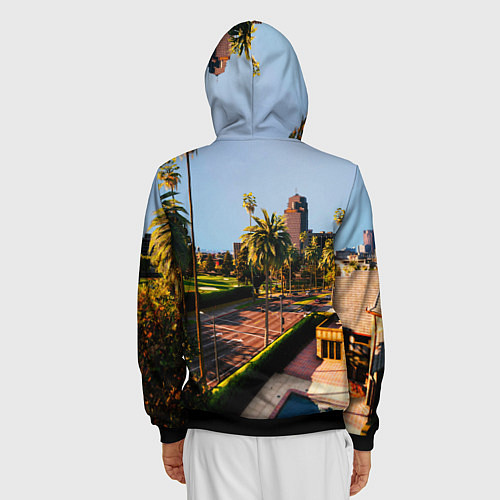 Мужская толстовка на молнии Grand Theft Auto / 3D-Черный – фото 4