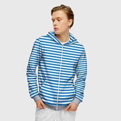 Толстовка 3D на молнии мужская Тельняшка ВДВ, цвет: 3D-меланж — фото 2