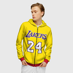 Толстовка 3D на молнии мужская Kobe Bryant 24, цвет: 3D-красный — фото 2