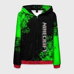 Толстовка 3D на молнии мужская MINECRAFT, цвет: 3D-красный