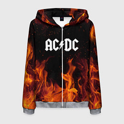 Толстовка 3D на молнии мужская AC DC, цвет: 3D-меланж
