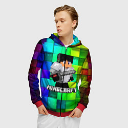 Толстовка 3D на молнии мужская Minecraft Майнкрафт, цвет: 3D-красный — фото 2