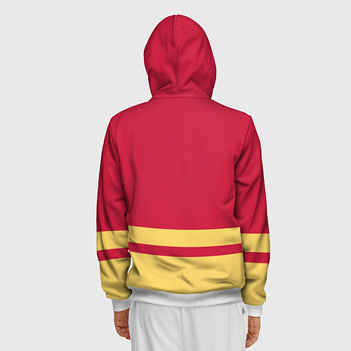 Мужская толстовка на молнии Калгари Флэймз / 3D-Белый – фото 4