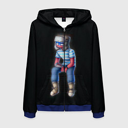 Толстовка 3D на молнии мужская CountryHumans - Россия, цвет: 3D-синий