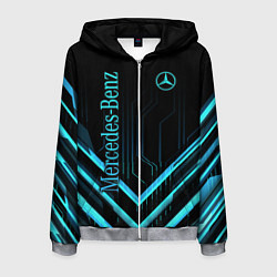 Толстовка 3D на молнии мужская Mercedes-Benz, цвет: 3D-меланж