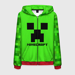 Толстовка 3D на молнии мужская MINECRAFT, цвет: 3D-красный