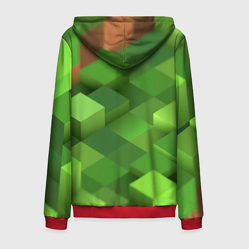 Мужская толстовка на молнии MINECRAFT / 3D-Красный – фото 2