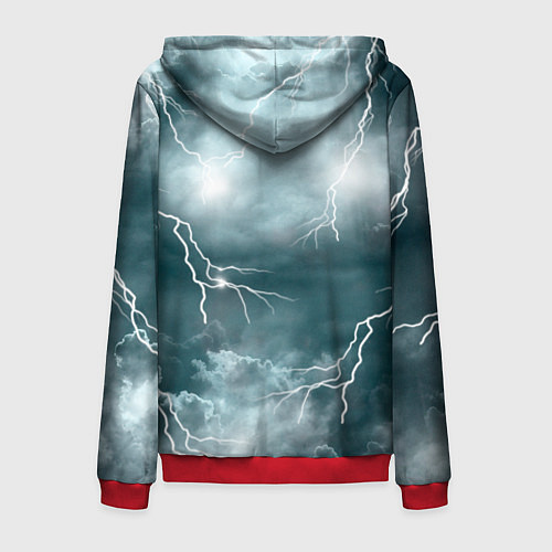 Мужская толстовка на молнии Грозовой кошак / 3D-Красный – фото 2
