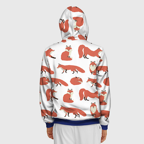 Мужская толстовка на молнии Лисий хвост / 3D-Синий – фото 4