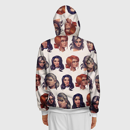 Мужская толстовка на молнии ВЕДЬМАК / 3D-Белый – фото 4