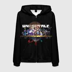 Толстовка 3D на молнии мужская Undertale, цвет: 3D-черный