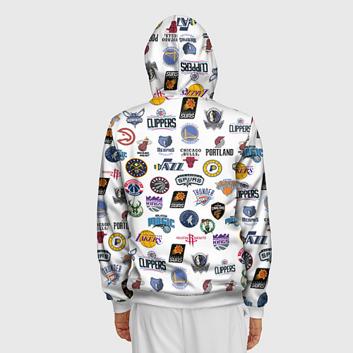 Мужская толстовка на молнии NBA Pattern / 3D-Белый – фото 4