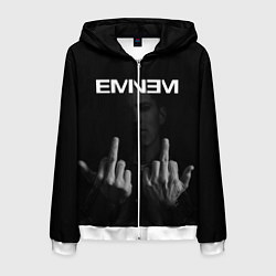 Толстовка 3D на молнии мужская EMINEM, цвет: 3D-белый