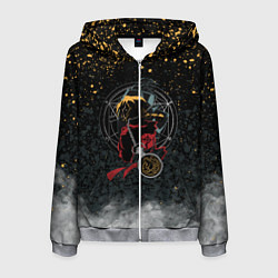 Толстовка 3D на молнии мужская Стальной алхимик, цвет: 3D-меланж