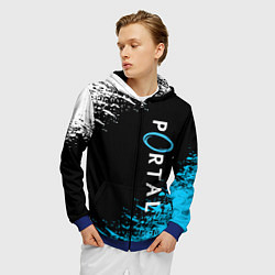 Толстовка 3D на молнии мужская PORTAL, цвет: 3D-синий — фото 2
