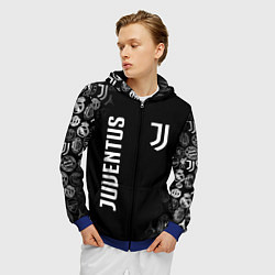 Толстовка 3D на молнии мужская JUVENTUS, цвет: 3D-синий — фото 2
