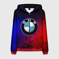 Толстовка 3D на молнии мужская BMW NEON, цвет: 3D-красный