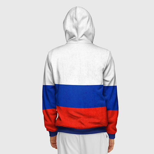 Мужская толстовка на молнии Russia / 3D-Синий – фото 4