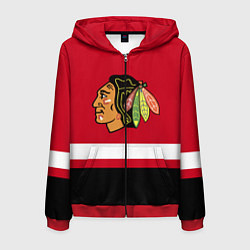 Толстовка 3D на молнии мужская Chicago Blackhawks, цвет: 3D-красный