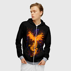 Толстовка 3D на молнии мужская Phoenix, цвет: 3D-меланж — фото 2