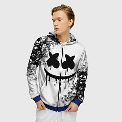 Толстовка 3D на молнии мужская Marshmello, цвет: 3D-синий — фото 2