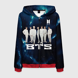 Толстовка 3D на молнии мужская BTS, цвет: 3D-красный