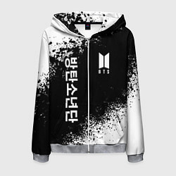 Толстовка 3D на молнии мужская BTS, цвет: 3D-меланж