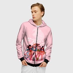 Толстовка 3D на молнии мужская PINK SAILOR MOON, цвет: 3D-черный — фото 2