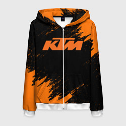 Толстовка 3D на молнии мужская KTM, цвет: 3D-белый