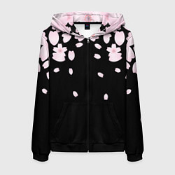 Толстовка 3D на молнии мужская САКУРА, цвет: 3D-черный