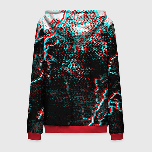 Мужская толстовка на молнии DOOM ETERNAL GLITCH / 3D-Красный – фото 2