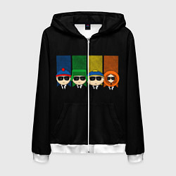Толстовка 3D на молнии мужская South Park, цвет: 3D-белый