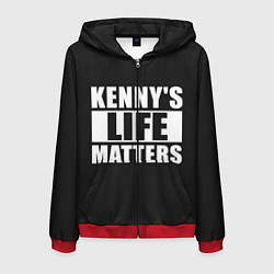 Толстовка 3D на молнии мужская KENNYS LIFE MATTERS, цвет: 3D-красный