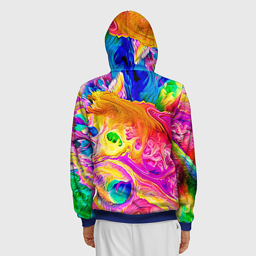 Мужская толстовка на молнии TIE DYE / 3D-Синий – фото 4