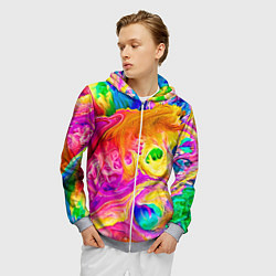Толстовка 3D на молнии мужская TIE DYE, цвет: 3D-меланж — фото 2