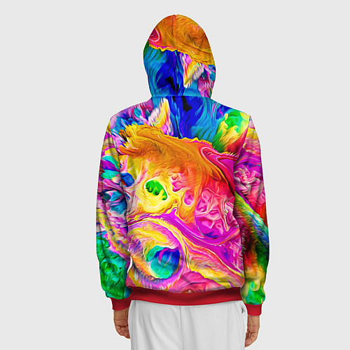 Мужская толстовка на молнии TIE DYE / 3D-Красный – фото 4