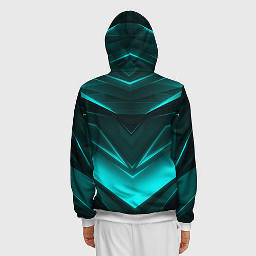 Мужская толстовка на молнии NEON GEOMETRY STRIPES / 3D-Белый – фото 4