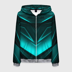 Толстовка 3D на молнии мужская NEON GEOMETRY STRIPES, цвет: 3D-меланж