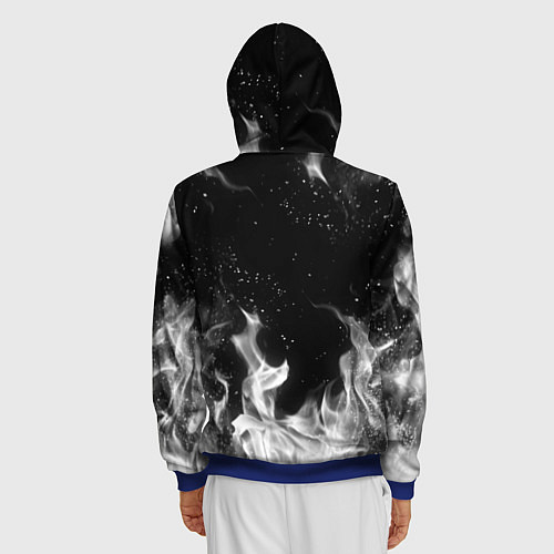 Мужская толстовка на молнии БЕЛЫЙ ОГОНЬ / 3D-Синий – фото 4