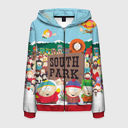Толстовка 3D на молнии мужская Южный Парк, цвет: 3D-красный
