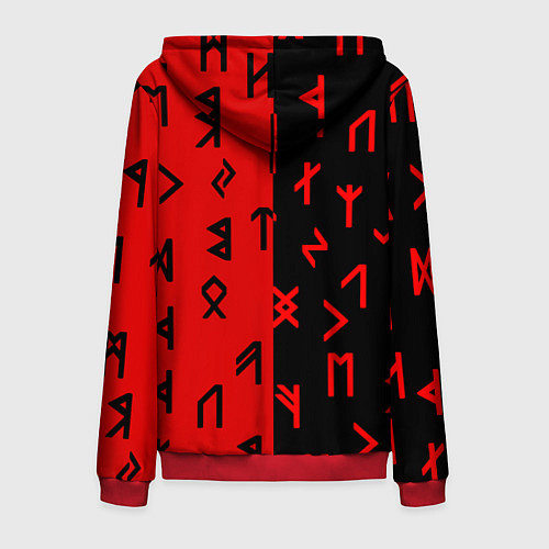 Мужская толстовка на молнии РУНЫ / 3D-Красный – фото 2