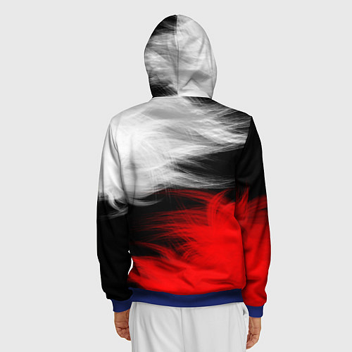 Мужская толстовка на молнии ПЕРЬЯ / 3D-Синий – фото 4