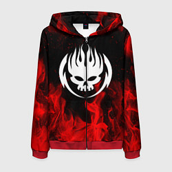 Толстовка 3D на молнии мужская THE OFFSPRING, цвет: 3D-красный