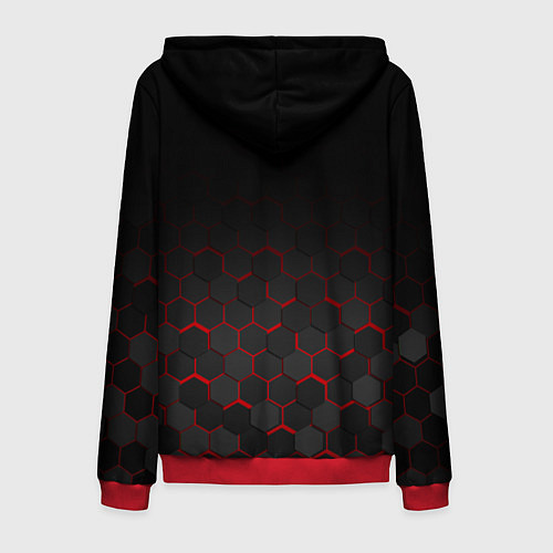 Мужская толстовка на молнии MASS EFFECT N7 / 3D-Красный – фото 2