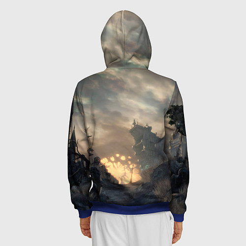Мужская толстовка на молнии Bloodborne / 3D-Синий – фото 4